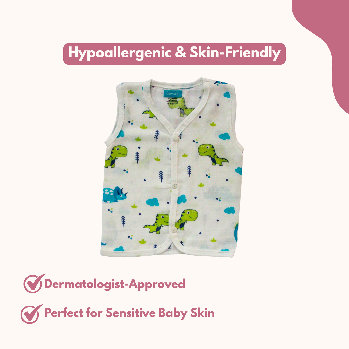 Dino Dreams Muslin Trouser Set | Pack of 1 | 3-6 Month