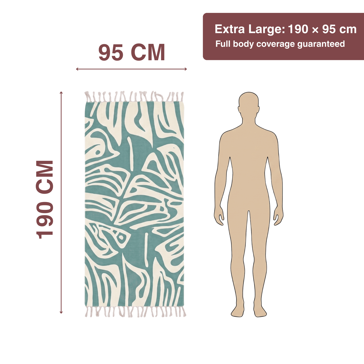 Green Bamboo Bath Towel 190 x 95 cm - 380 GSM | Pack of 1