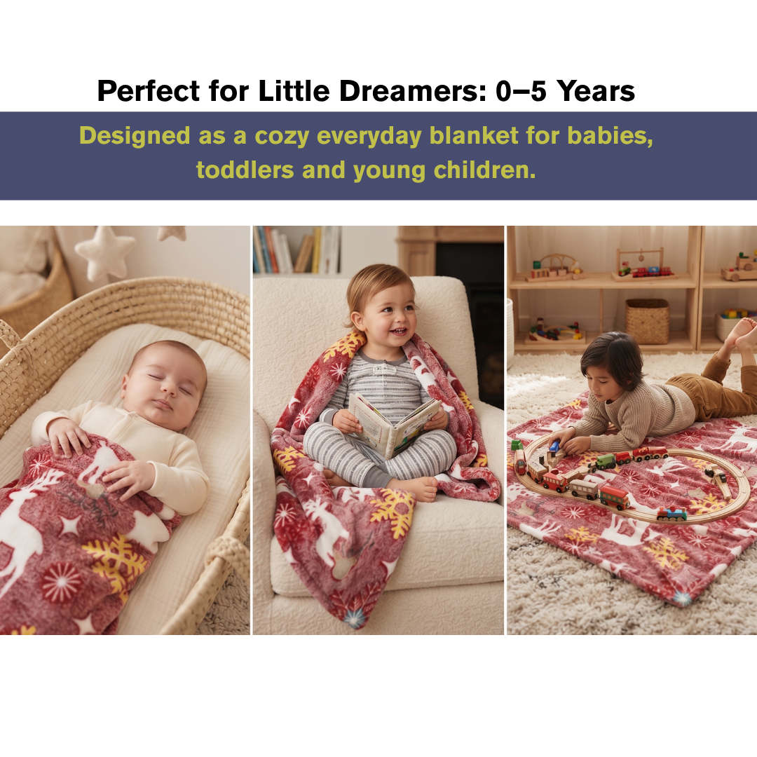 Winter Wonderland Glow in the Dark Baby Blanket for Kids – 145 × 85 cm | Pack of 1