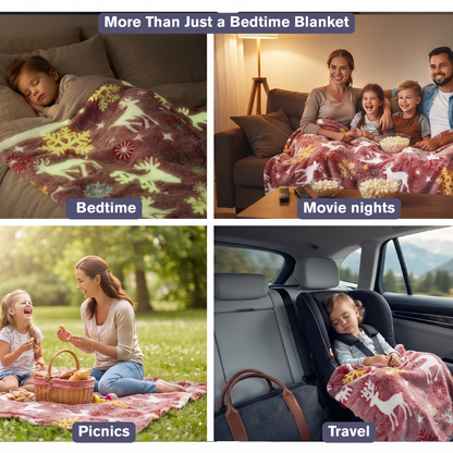 Winter Wonderland Glow in the Dark Baby Blanket for Kids – 145 × 85 cm | Pack of 1