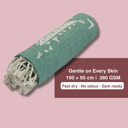 Green Bamboo Bath Towel 190 x 95 cm - 380 GSM | Pack of 1