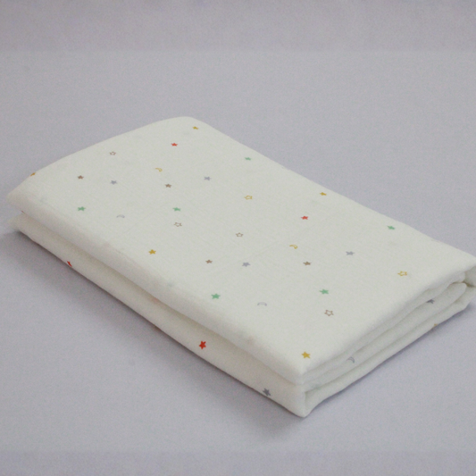 Muslin Swaddle Blanket for Newborn Baby (120 x 100 cm, Multicolour star , Pack of 1)