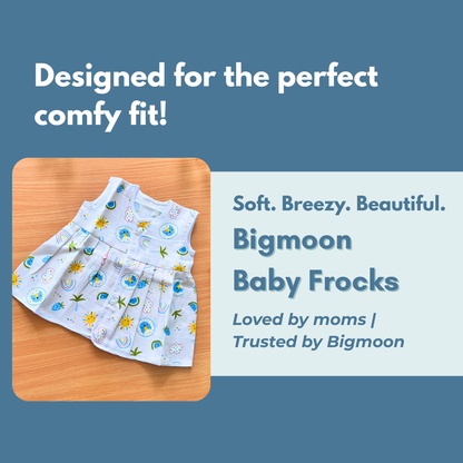 Muslin Cotton Baby Frocks | Pack of 3 | Ultra-Soft, Front-Open Design