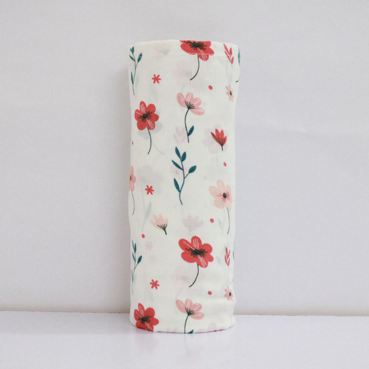 Blush Meadow Bloom 100% GOTS Certified | Double Layer | Muslin Swaddle (75 × 75 cm,Pack of 1)