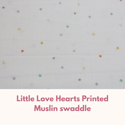 Muslin Swaddle Blanket for Newborn Baby (120 x 100 cm, Multicolour star , Pack of 1)