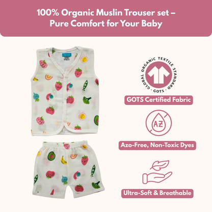 Little Harvest Muslin Trouser Set | Pack of 1 | 3-6 Month