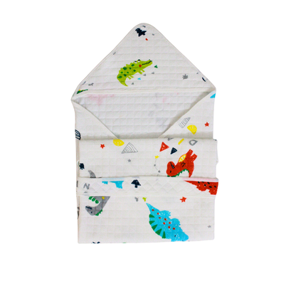 Ocean Adventure Print – Muslin Quilted Hooded Blanket with Belt | 85 x 85 cm | Pack of 1