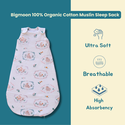 Organic Cotton Baby Sleep Sack 1.5 TOG, Pack of 1 – Rabbit Meadow
