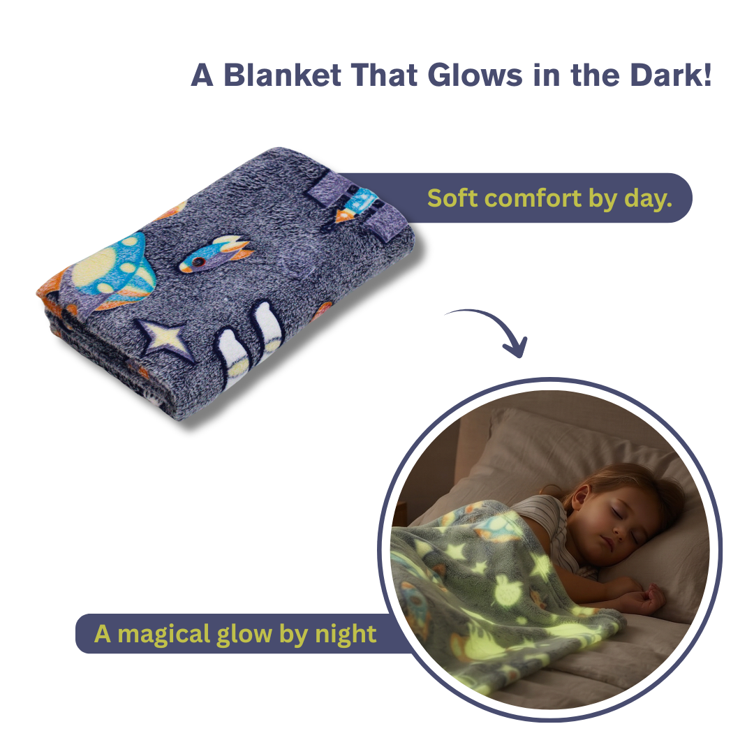 Space station Star Glow in the Dark Baby Blanket for Kids – 145 × 85 cm | Pack of 1