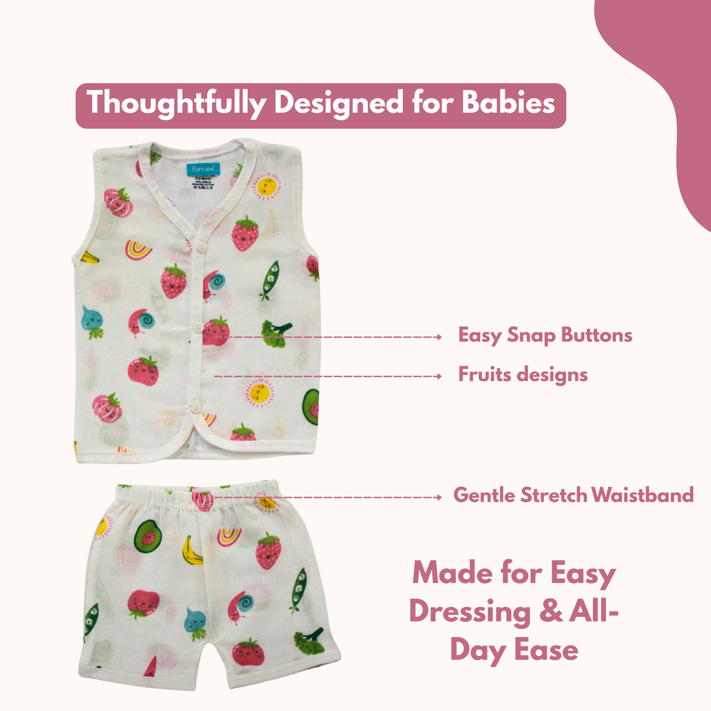 Little Harvest Muslin Trouser Set | Pack of 1 | 3-6 Month