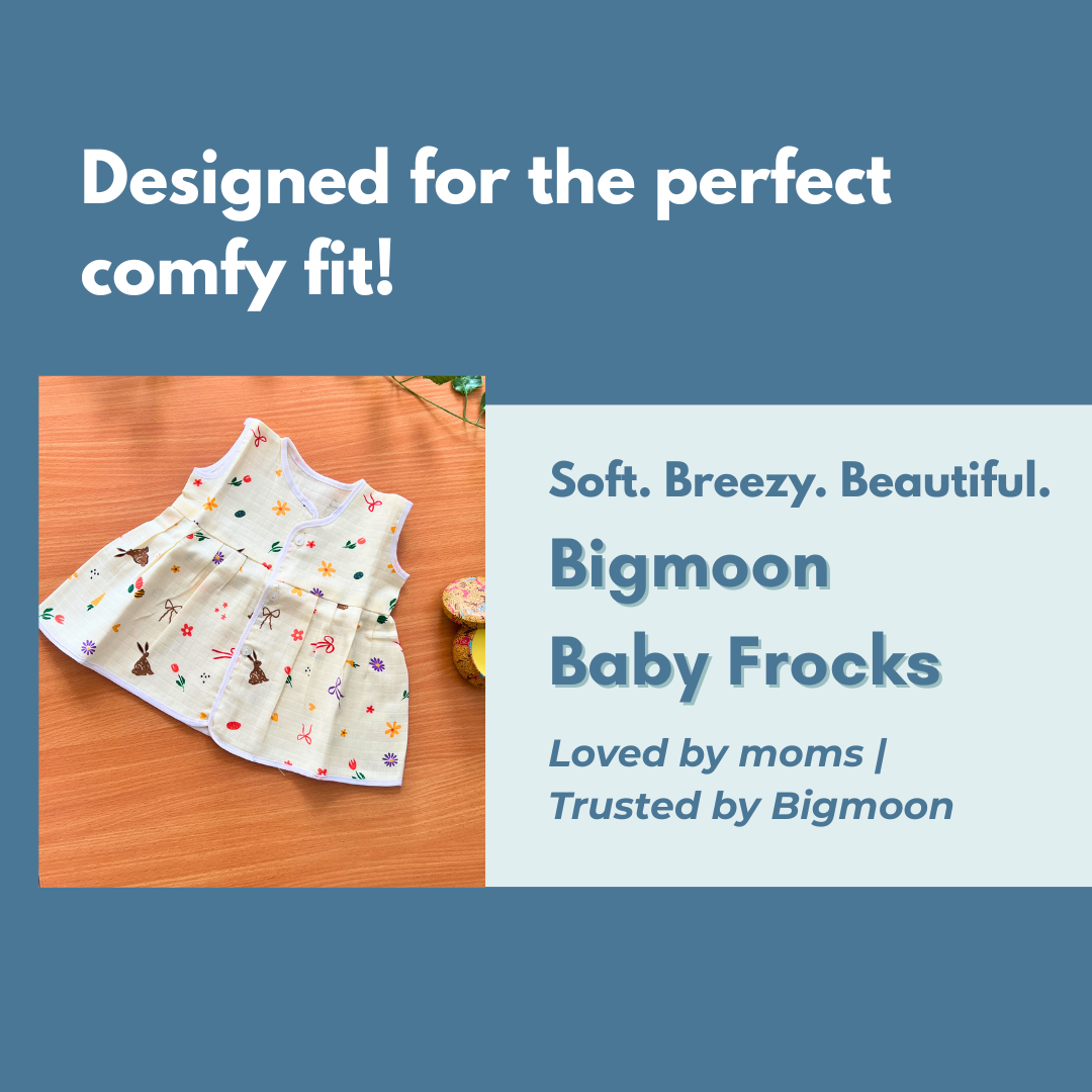 Muslin Cotton Baby Frocks | Pack of 3 | Ultra-Soft, Front-Open Design