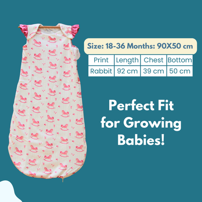 Organic Cotton Baby Sleep Sack 1.5 TOG, Pack of 1 – Pink Horse