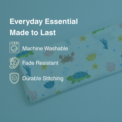 Ocean Friends 100% Organic Muslin Baby Bath Towel (100 × 70 cm)