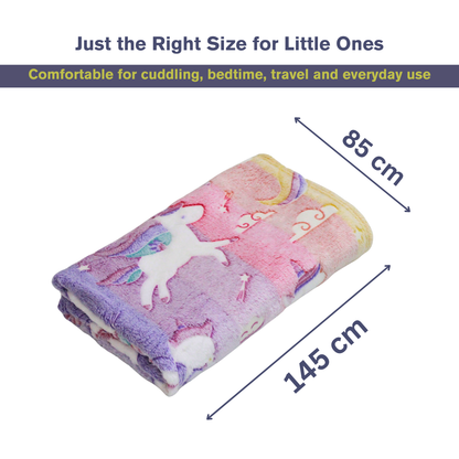 Unicorn & Stars Glow in the Dark Baby Blanket for Kids – 145 × 85 cm | Pack of 1