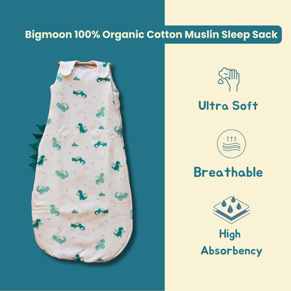 Organic Cotton Baby Sleep Sack 1.5 TOG, Pack of 1 – Dragon Adventure