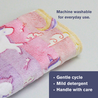 Unicorn & Stars Glow in the Dark Baby Blanket for Kids – 145 × 85 cm | Pack of 1