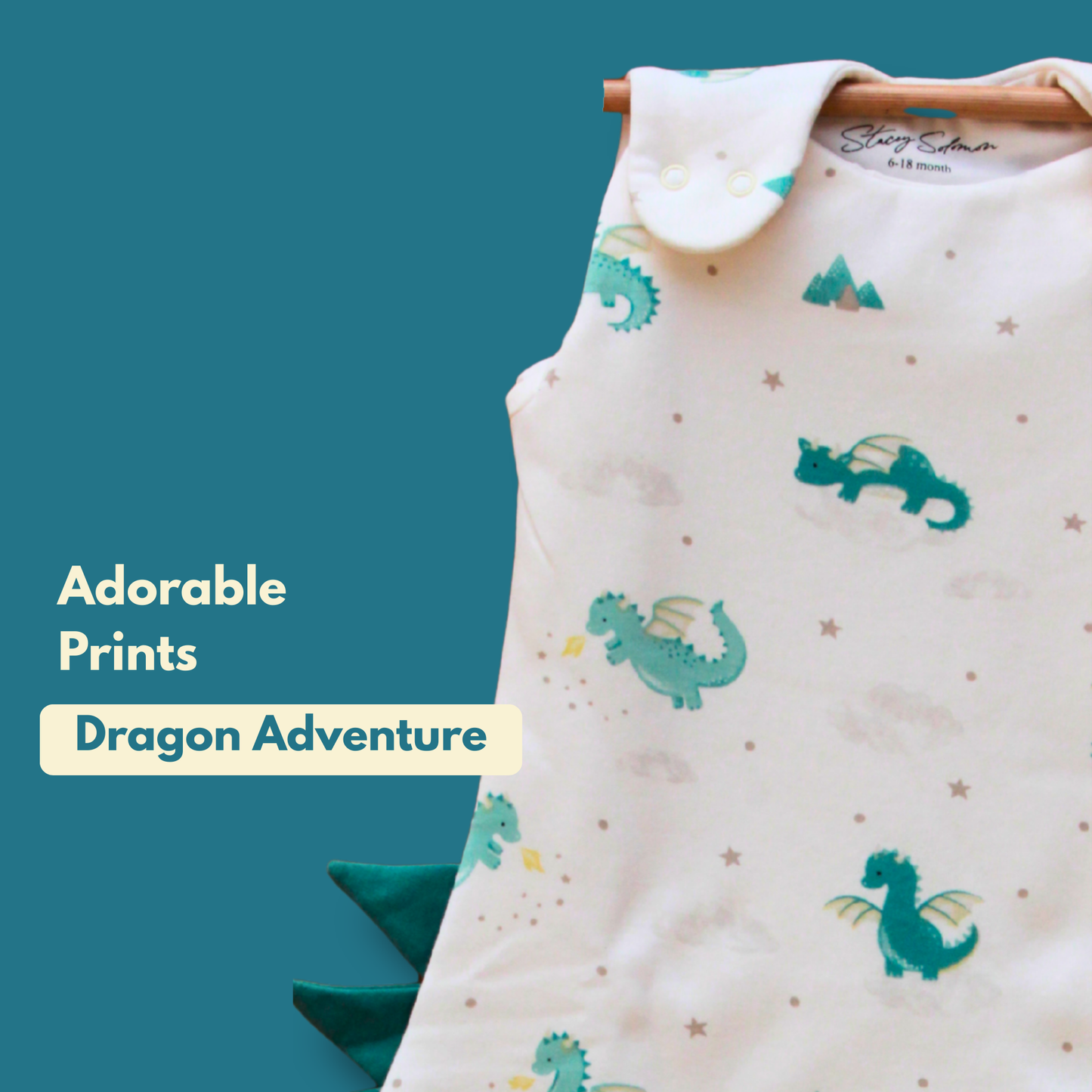 Organic Cotton Baby Sleep Sack 1.5 TOG, Pack of 1 – Dragon Adventure