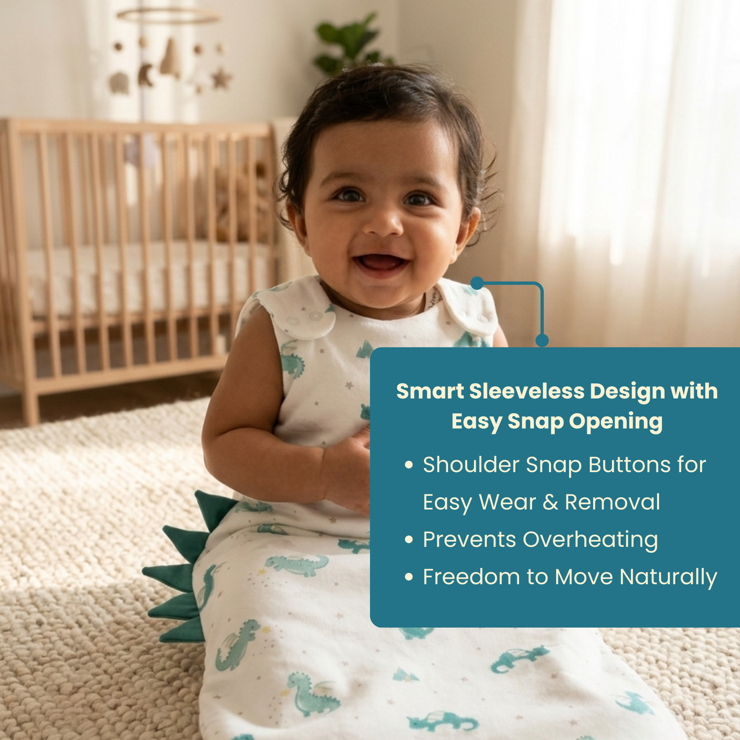 Organic Cotton Baby Sleep Sack 1.5 TOG, Pack of 1 – Dragon Adventure