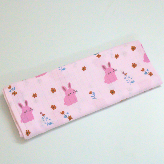 Blush Bunny 100% Organic Muslin Baby Bath Towel (100 × 70 cm)