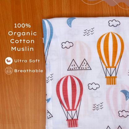 Muslin Swaddle Blanket for Baby (100 x 100 cm, Parachute ,Pack of 1)