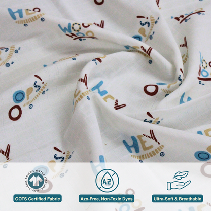 Woo Hoo 100% Organic Muslin Baby Bath Towel (100 × 70 cm)