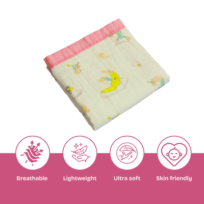 6 Layer Unicorn Dream Print Baby Blanket 110x100 cm - Pack of 1