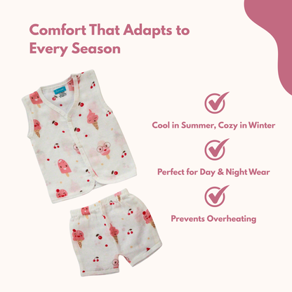 Cherry Popsicle Muslin Trouser Set | Pack of 1 | 3-6 Month