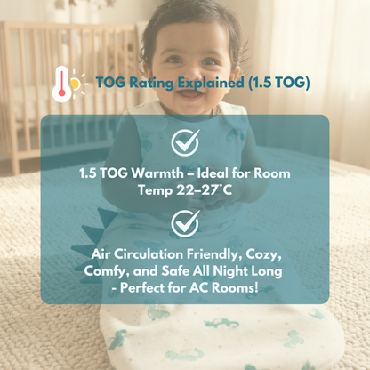 Organic Cotton Baby Sleep Sack 1.5 TOG, Pack of 1 – Dragon Adventure