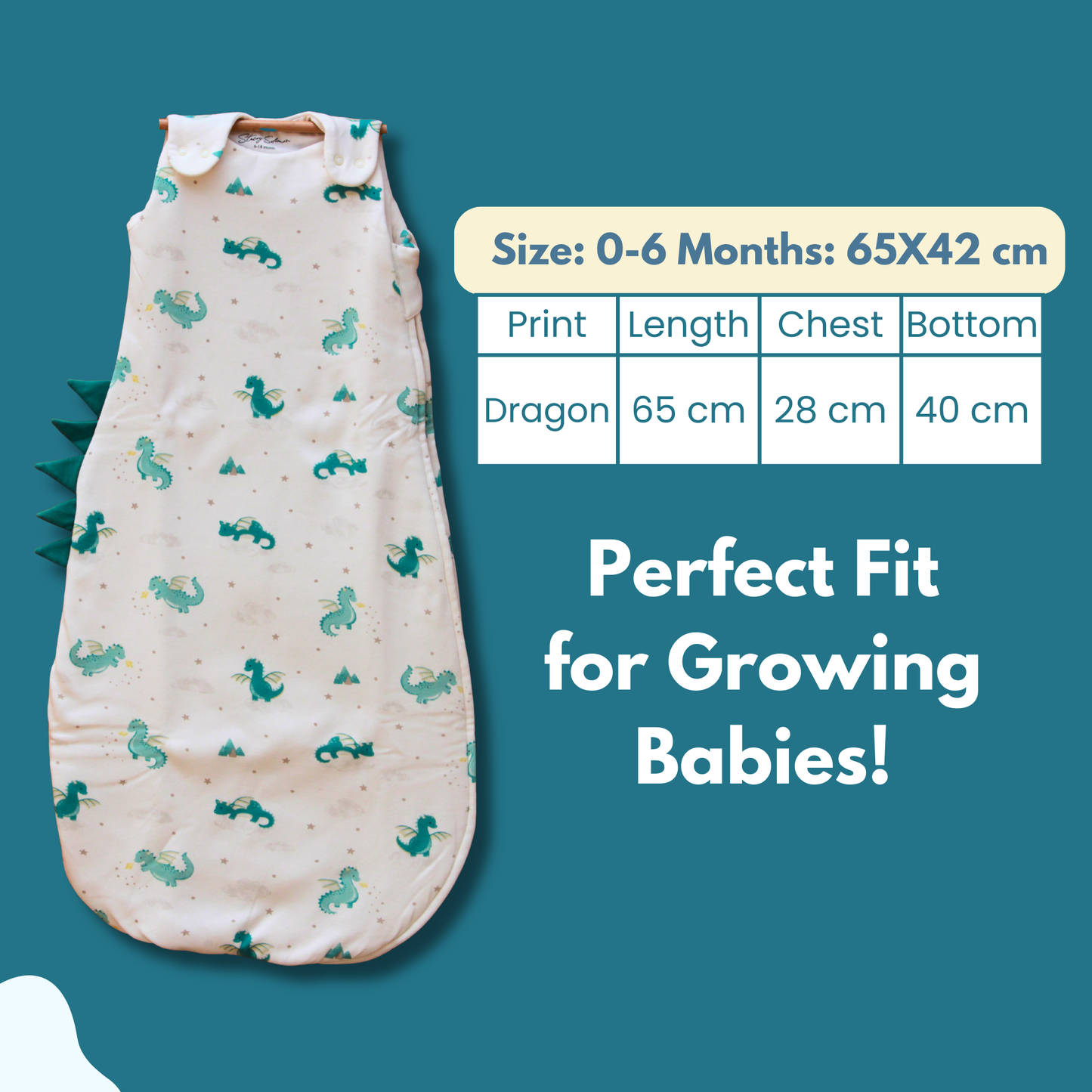 Organic Cotton Baby Sleep Sack 1.5 TOG, Pack of 1 – Dragon Adventure