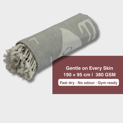 grey Bamboo Bath Towel 190 x 95 cm - 380 GSM | Pack of 1
