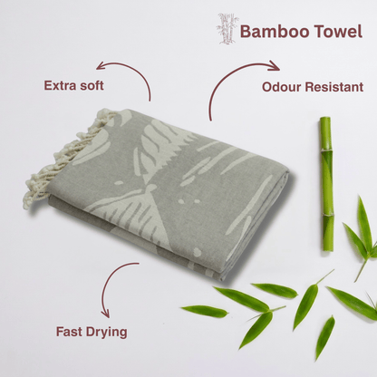 grey Bamboo Bath Towel 190 x 95 cm - 380 GSM | Pack of 1