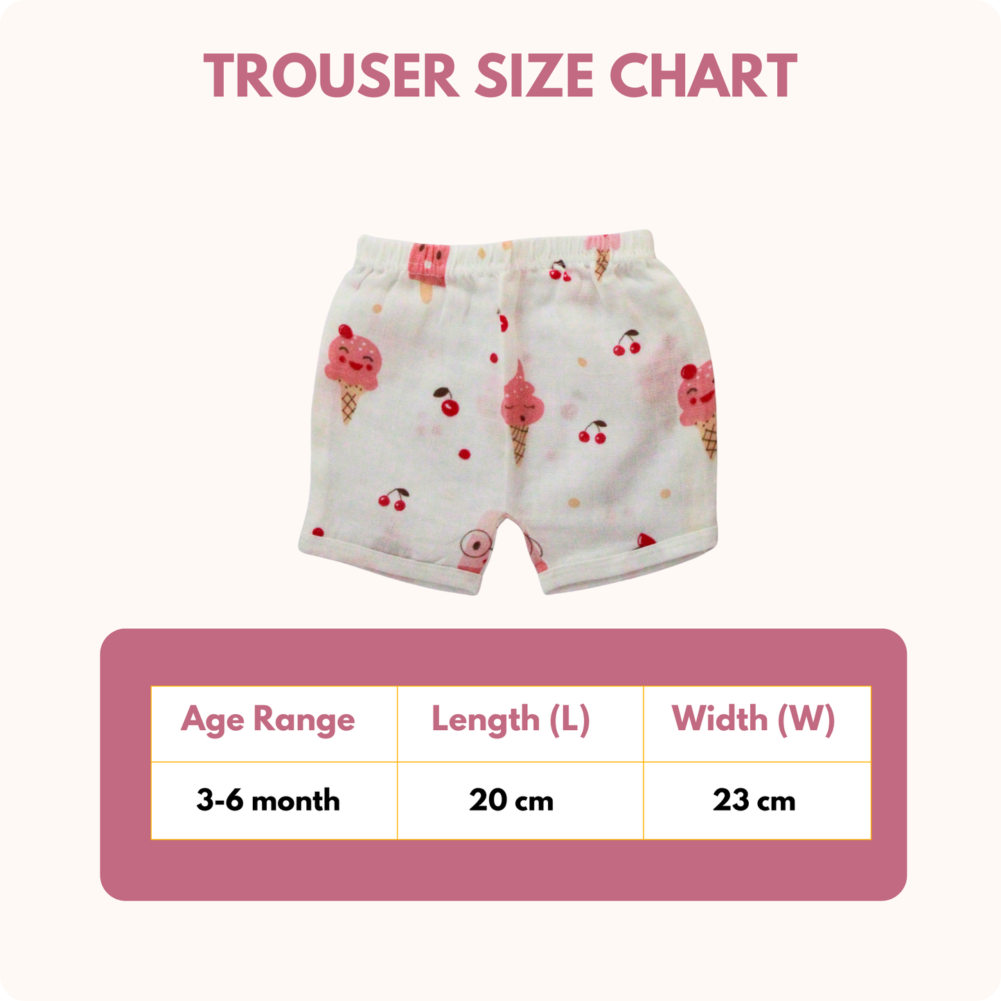 Cherry Popsicle Muslin Trouser Set | Pack of 1 | 3-6 Month
