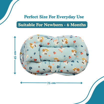 Little Elephant Premium Cotton Baby Bedding Set with 360° Mosquito Net | (75 × 45 cm)