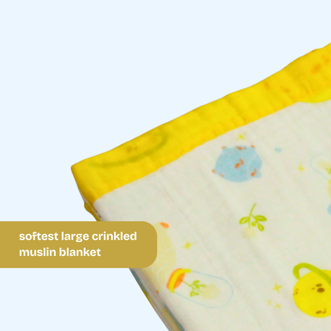 6 Layer Little Space Adventure Print Baby Blanket 110x100 cm - Pack of 1