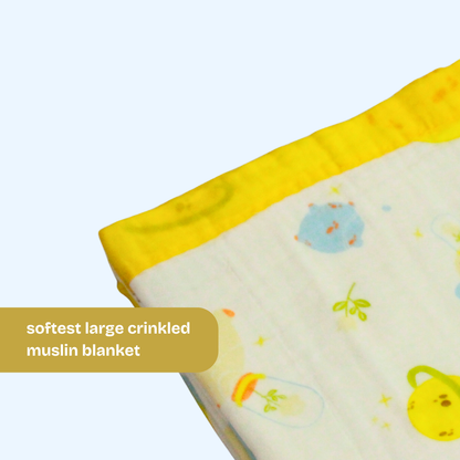 6 Layer Little Space Adventure Print Baby Blanket 110x100 cm - Pack of 1