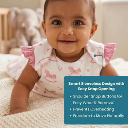 Organic Cotton Baby Sleep Sack 1.5 TOG, Pack of 1 – Lavender Narwhal