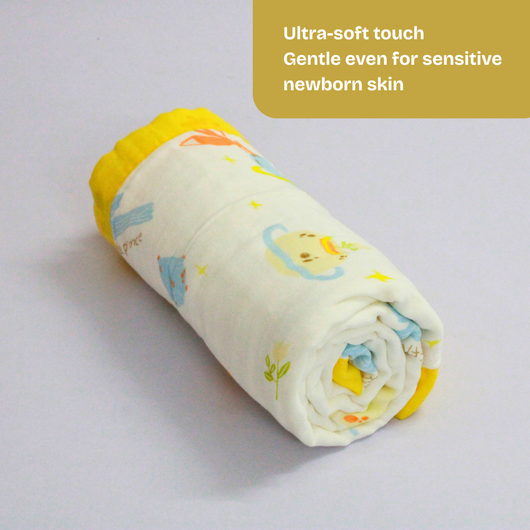 6 Layer Little Space Adventure Print Baby Blanket 110x100 cm - Pack of 1