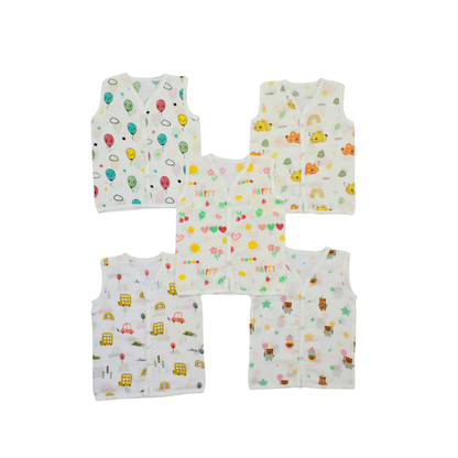 100% Cotton Muslin Button Jabla for Newborns & Infants | Pack of 5