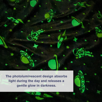 Space Travel Glow in the Dark Baby Blanket for Kids – 145 × 85 cm | Pack of 1