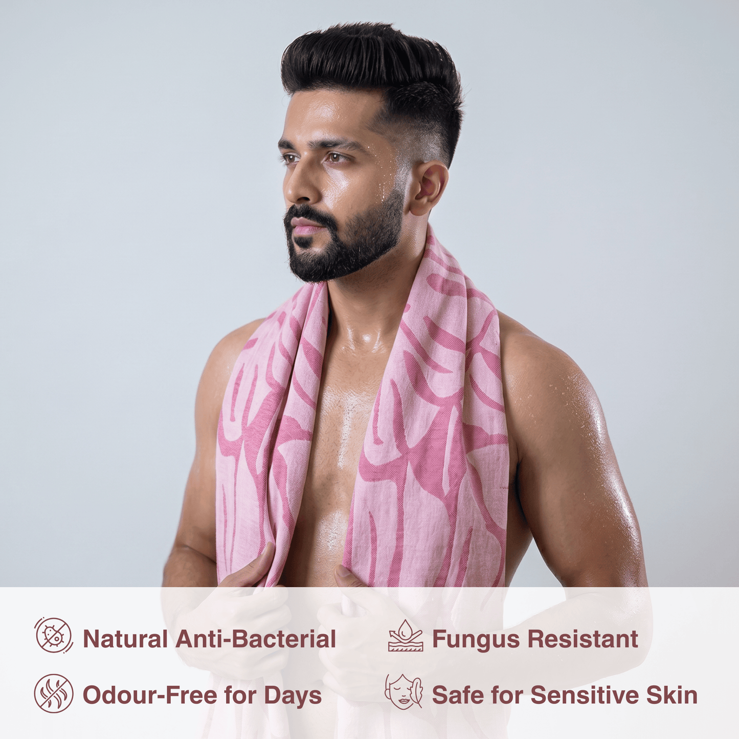 Pink Bamboo Bath Towel 190 x 95 cm - 380 GSM | Pack of 1