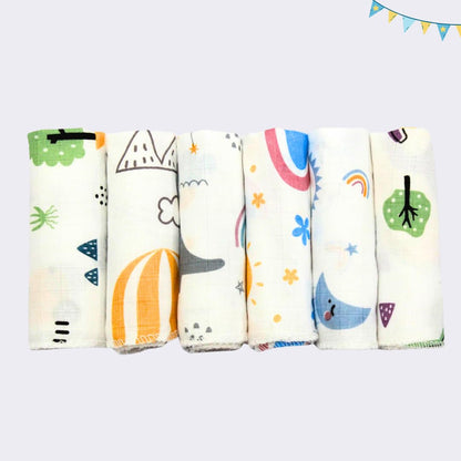 Organic Muslin Baby Premium Face Towels 16x16 Inch