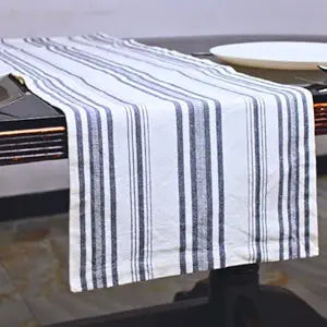 Pure Cotton Fused Stripe Table Runner for 6-Seater Table (74x14 Inch)