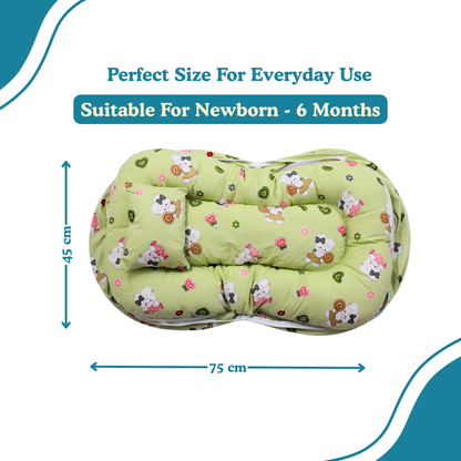 Jungle Safari Premium Cotton Baby Bedding Set with 360° Mosquito Net | (75 × 45 cm)