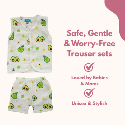 Avocado Garden Muslin Trouser Set | Pack of 1 | 3-6 Month