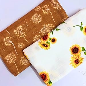 100% Cotton Muslin Cloth for Baby Towel/Swaddle Pack of 2, 120 * 100 cm(49 * 39) inches