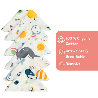 Organic Muslin Baby Premium Face Towels 16x16 Inch