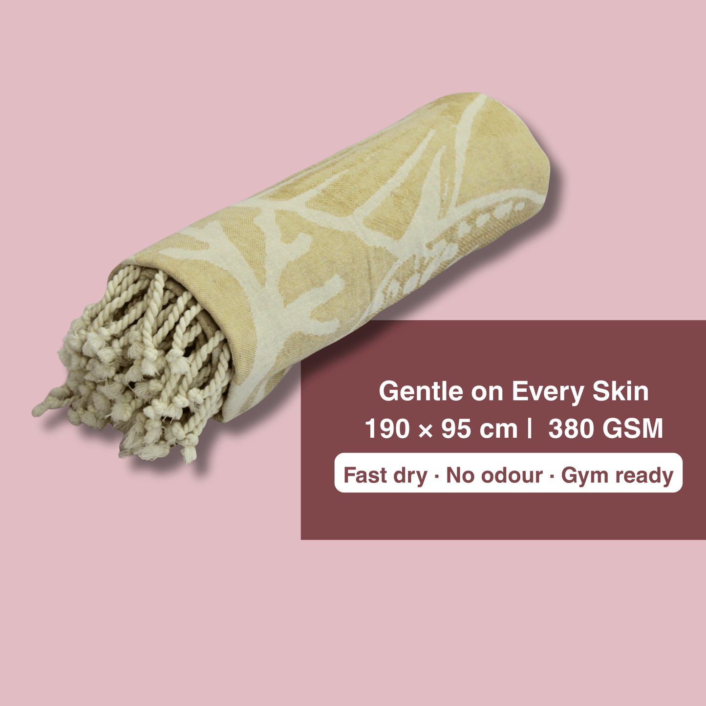 beige Bamboo Bath Towel 190 x 95 cm - 380 GSM | Pack of 1