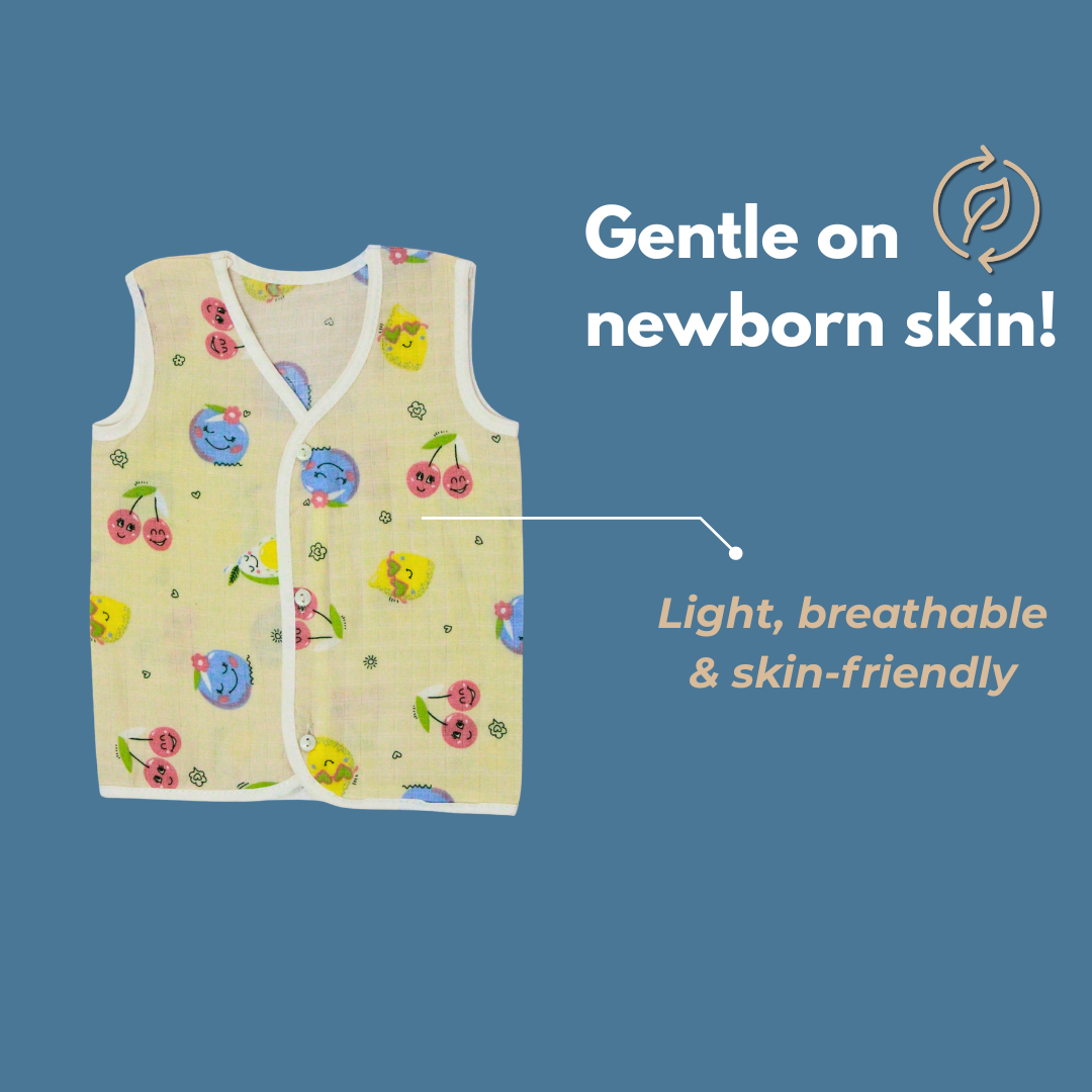 100% Cotton Muslin Button Jabla for Newborns & Infants | Pack of 5