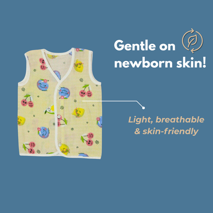 100% Cotton Muslin Button Jabla for Newborns & Infants | Pack of 5