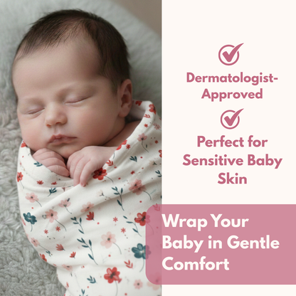 Rainbow & floral 100% GOTS Certified | Double Layer Muslin Swaddle (75 x 75 cm, Pack of 2)